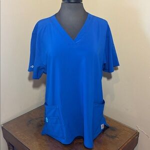 Carhartt Force Modern Fit Scrub Top Women's Size 2XL Blue V Neck Short Sleeve